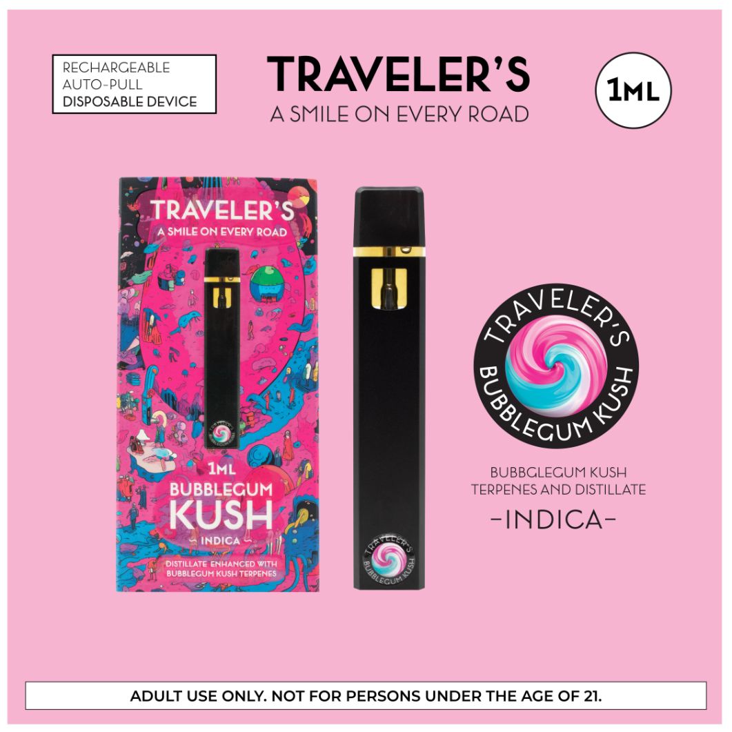 Traveler's Disposable 1ml - Bubblegum Kush